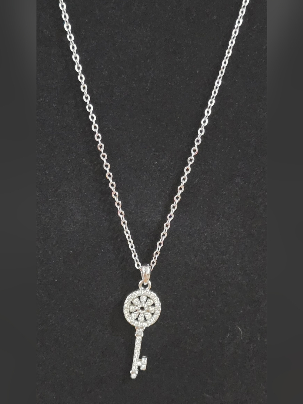 Cubic Zirconia Silver-tone Necklace